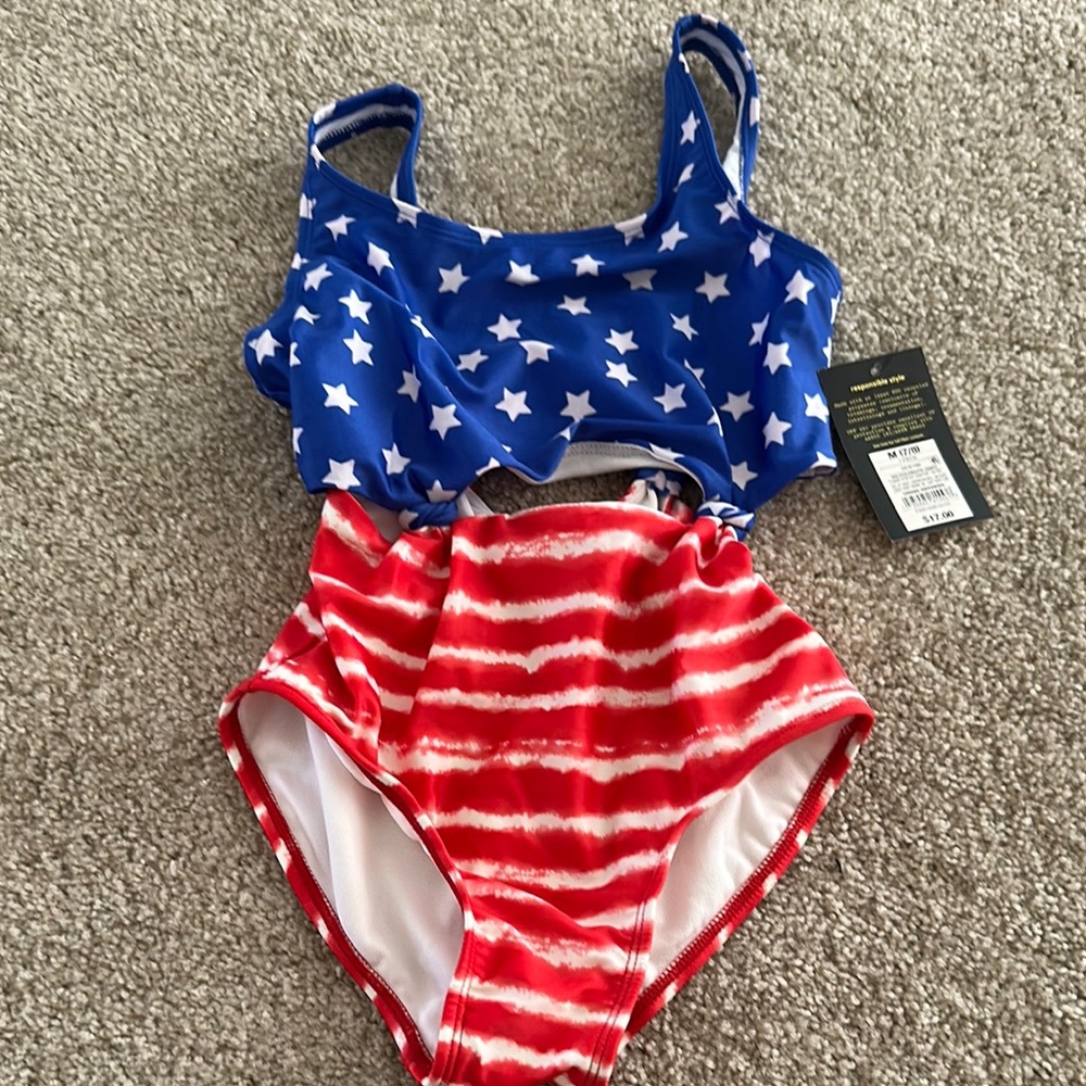 Patriotic Stars and Stripes Swimsuit